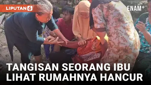 VIDEO: Rumahnya Disapu Banjir, Ibu di Pesisir Selatan Histeris