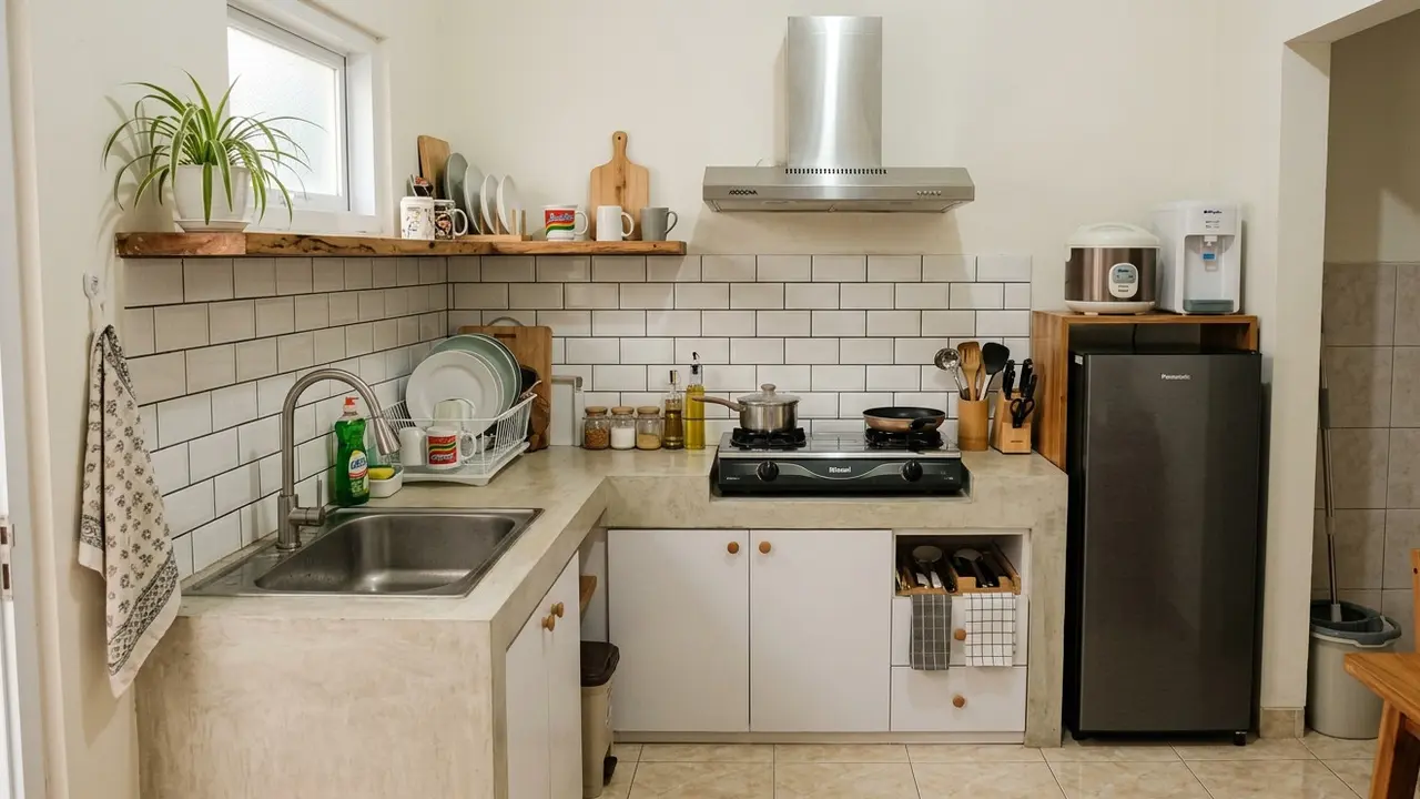 Desain Dapur Kecil yang Tetap Muat Area Masak dan Cuci Gemini AI