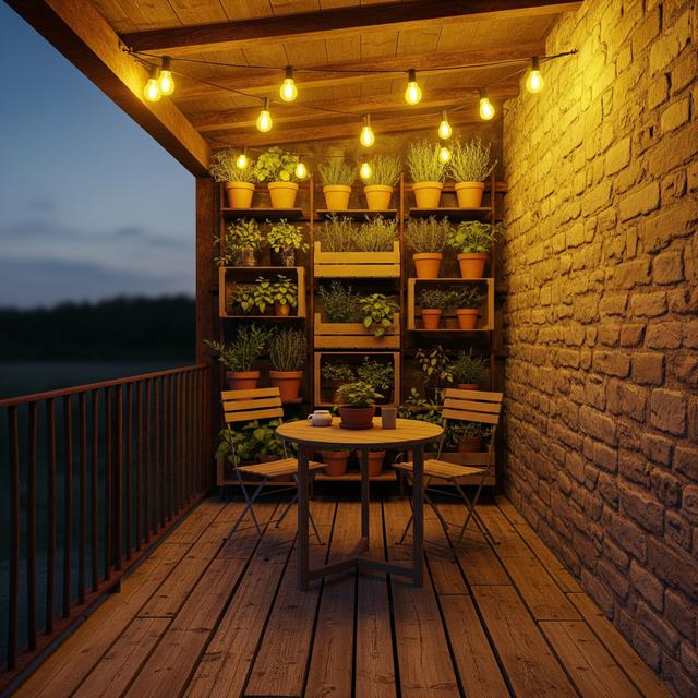 Desain Teras Kecil dengan Taman Vertikal