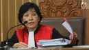 Hakim tunggal Lenny Wati Mulasimadhi memimpin sidang gugatan praperadilan yang diajukan tersangka Jonru Ginting di PN Jakarta Selatan, Selasa (21/11). (Liputan6.com/Immanuel Antonius)