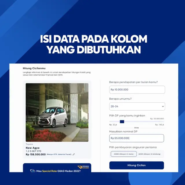Proses loan calculator/Instagram @sevabyastra