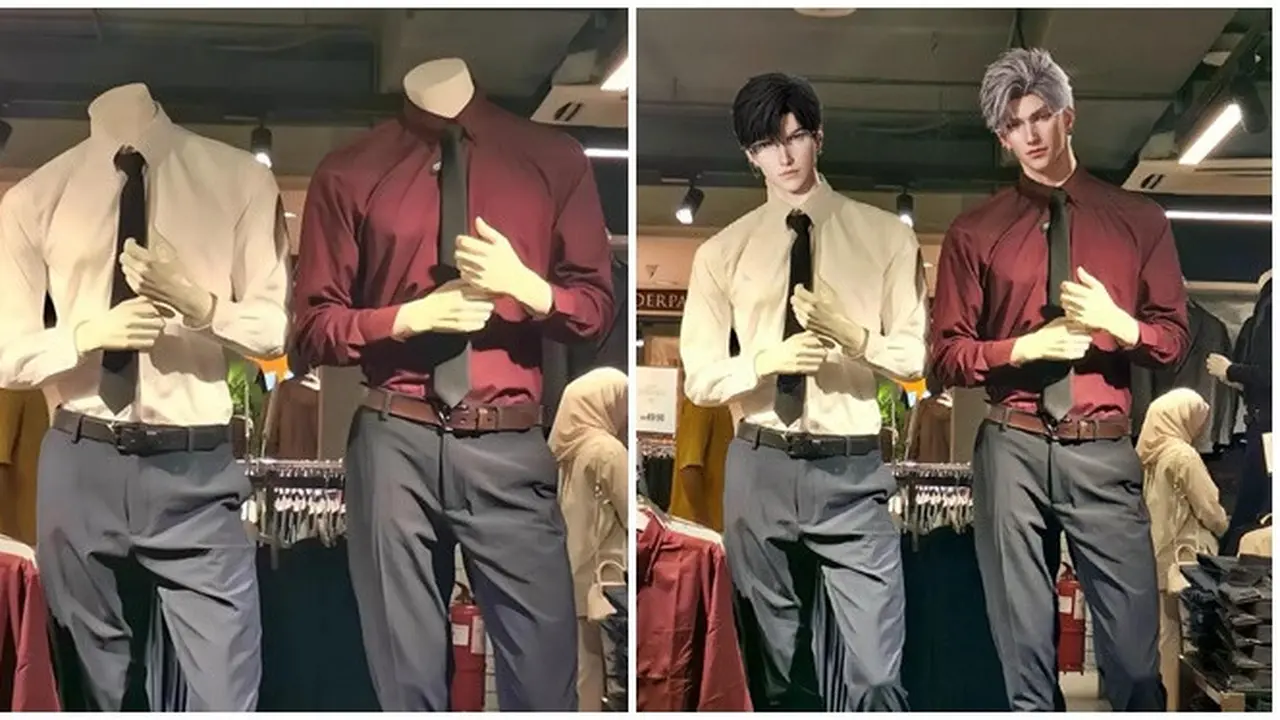 6 Editan Manekin Tanpa Kepala Ini Bikin Ngakak, Jadi Gagal Ganteng