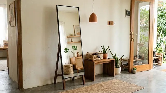 Standing mirror untuk tampilan rumah estetik dan kekinian model tanpa bingkai tebal