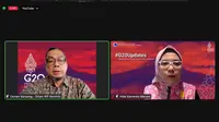 Direktur Jenderal Informasi dan Komunikasi Publik (Dirjen IKP) Kementerian Komunikasi dan Informatika (Kemenkominfo), Usman Kansong, saat menjelaskan penatalaksanaan peliputan selama di KTT G20 dalam jumpa pers #G20updates secara daring, Rabu (9/11/2022).