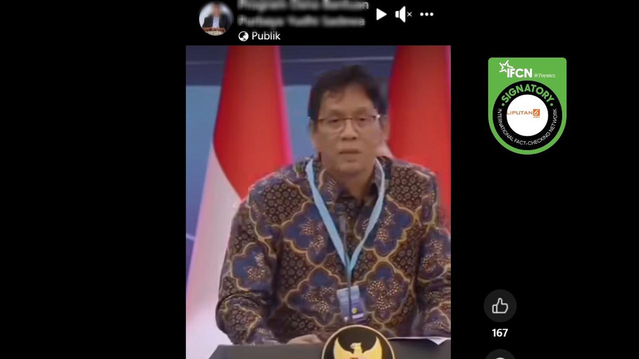Tangkapan layar klaim video Menkeu Purbaya Yudhi Sadewa memberikan bantuan modal usaha yang beredar di Facebook.