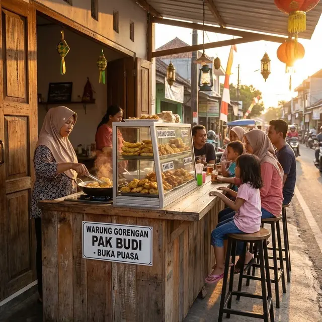 Model Bar Kayu Terbuka (Open Bar) (Gemini AI)