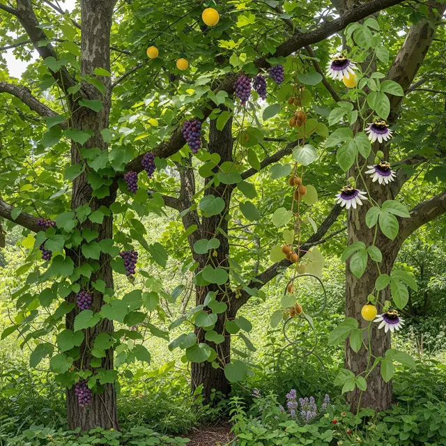 Desain Mini Food Forest dengan Tanaman Rambat (Image by Gemini AI)
