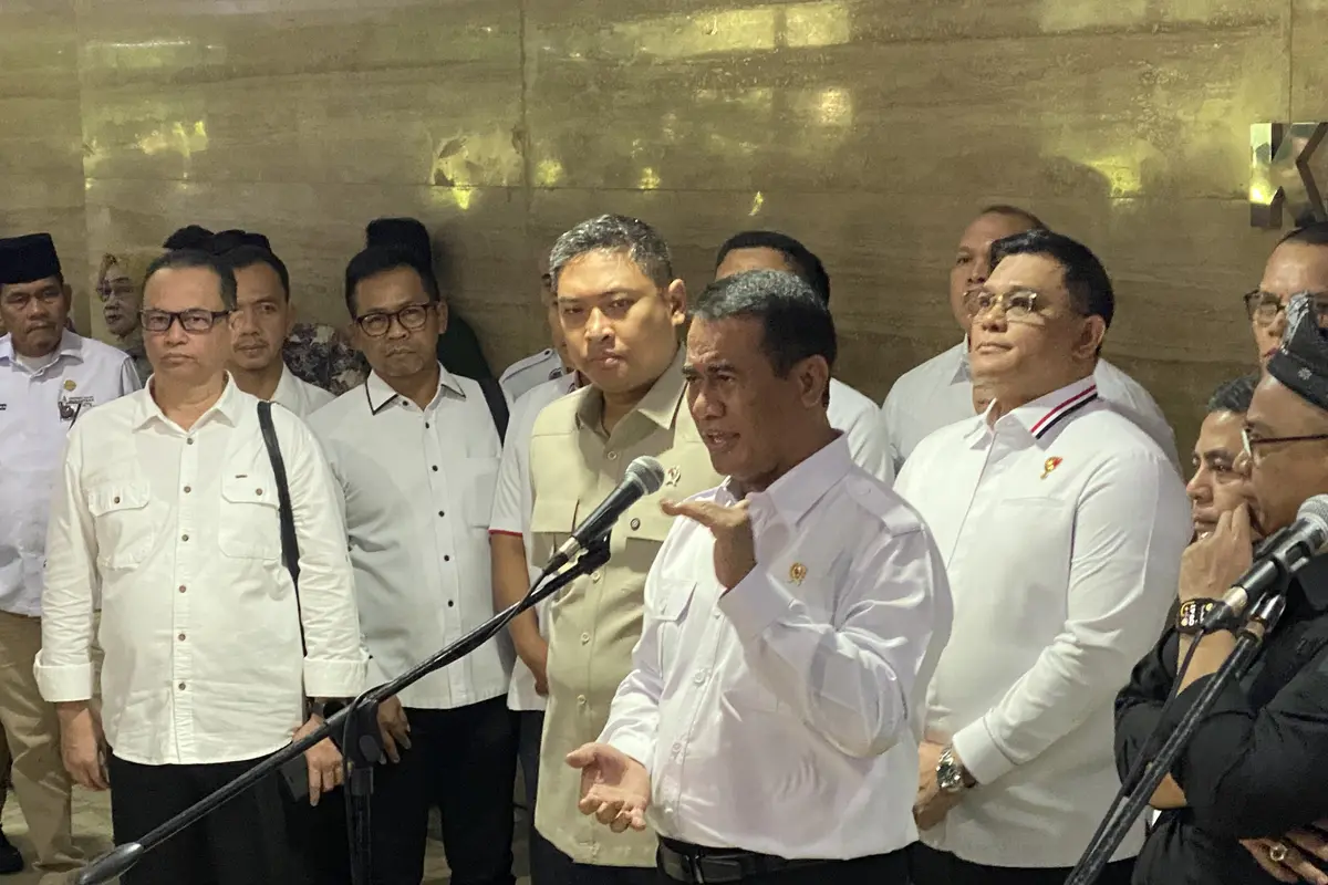 Menteri Pertanian (Mentan) Andi Amran Sulaiman bersama Wakil Menteri Pertanian (Wamentan) Sudaryono di Kementerian Pertanian, Senin (8/6/2026). (Liputan6.com/Christian)