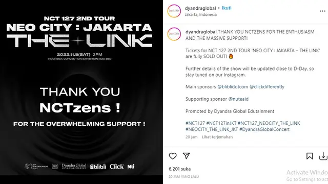 NCT 127 (Foto: Instagram/@dyandraglobal)