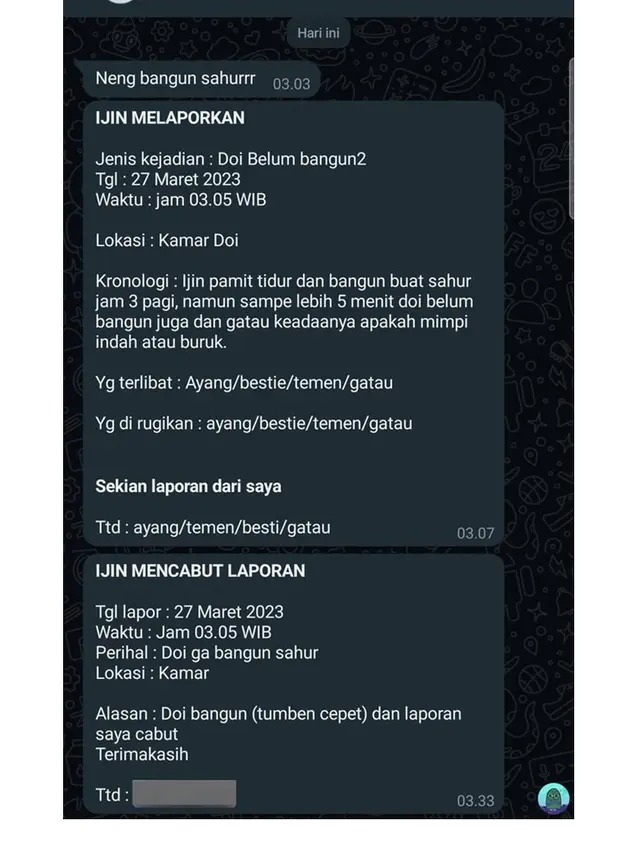 8 Chat Bangunin Pacar Sahur Ini Bikin Senyum Sendiri