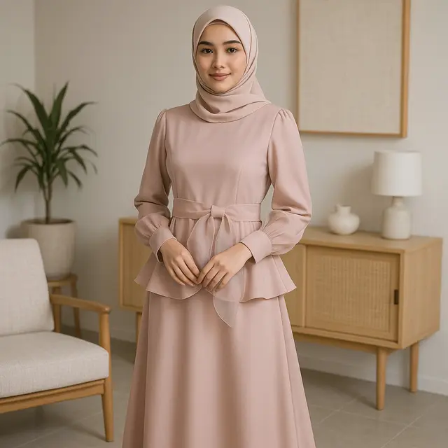 7 Model Gamis Kombinasi Organza Modern, Tampil Mewah Tapi Tetap Sopan