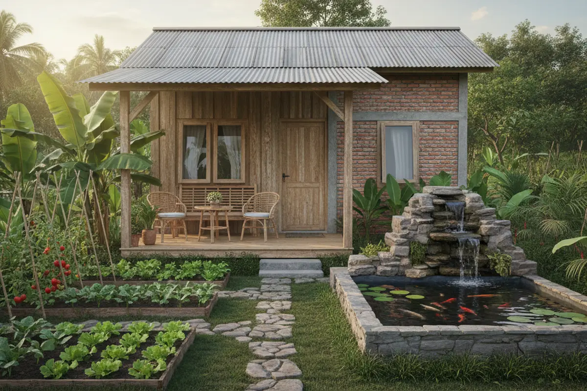 7 Model Rumah Mungil dengan Kebun, Teras dan Kolam Ikan Mini: Bikin Hunian Lebih Asri dan Nyaman Setiap Hari