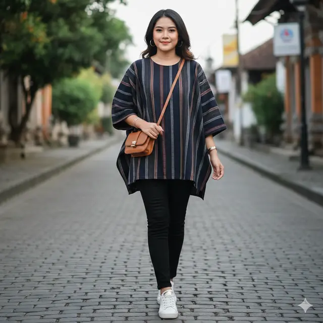 Model baju lurik atasan wanita (Foto: Gemini AI)
