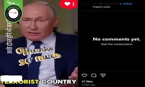 Gambar tangkapan layar&nbsp;video yang diklaim Presiden Rusia Vladimir Putin menyebut Pakistan sebagai negara teroris. (sumber: Facebook)