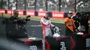 Di sesi kualifikasi 3 atau terakhir, Max Verstappen mencatatkan waktu tercepat selama 1 menit 26,983 detik. (Philip FONG/AFP)