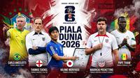 Deretan pelatih tim peserta Piala Dunia 2026. (Bola.com/Generated AI)