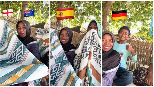 Viral Ibu Penjual Sarung di Lombok Fasih Tiga Bahasa Asing, Bikin Turis Salut