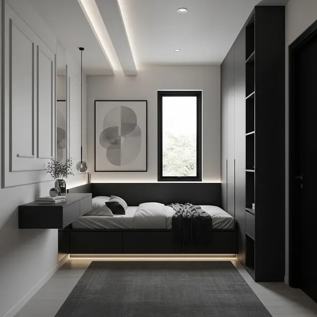 Desain Kamar Tidur Minimalis Ukuran 3x3 (AI Genenrated)