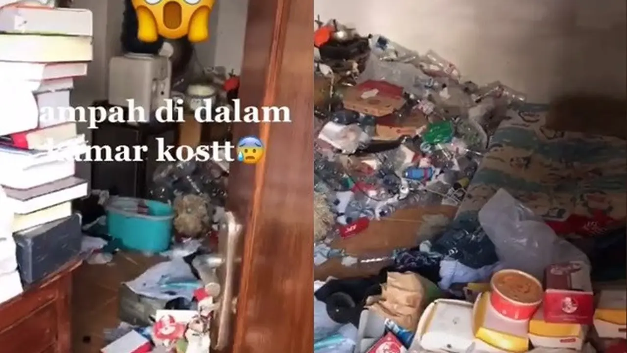 Viral, Kamar Kos Ini Dipenuhi Sampah Makanan hingga Menyatu dengan Kasur