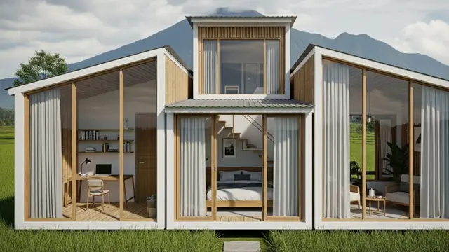 Model Rumah dengan View Langsung ke Pegunungan/ Ilustrasi AI