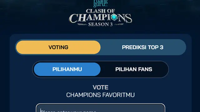 Cara Vote Peserta COC Season 3