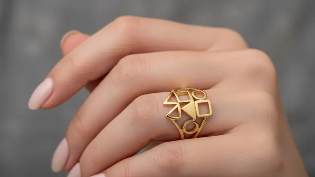 Model Cincin Emas 24 Karat untuk Investasi 2026 Motif Geometris Sederhana