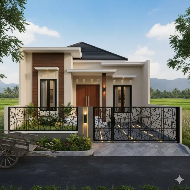 7 Model Rumah Sederhana Tapi Mewah dengan Pagar 2025 yang Cocok untuk Tinggal di Desa, Tampilan Elegan dan Tetap Nyaman