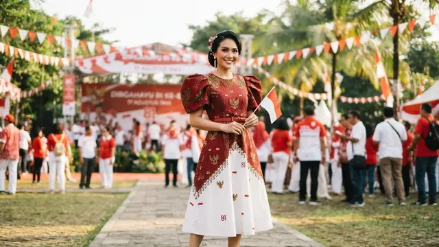 Ide Dress Batik Tema Kemerdekaan 17 Agustus 1945 HUT RI Ke-81