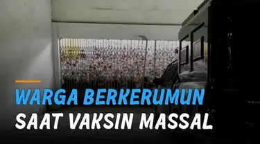 Beredar video warga berkerumun dan berdesak-desakan saat vaksin massal di Gedung Olahraga Serbaguna (GOR) Pancing, Deliserdang, Sumatera Utara.