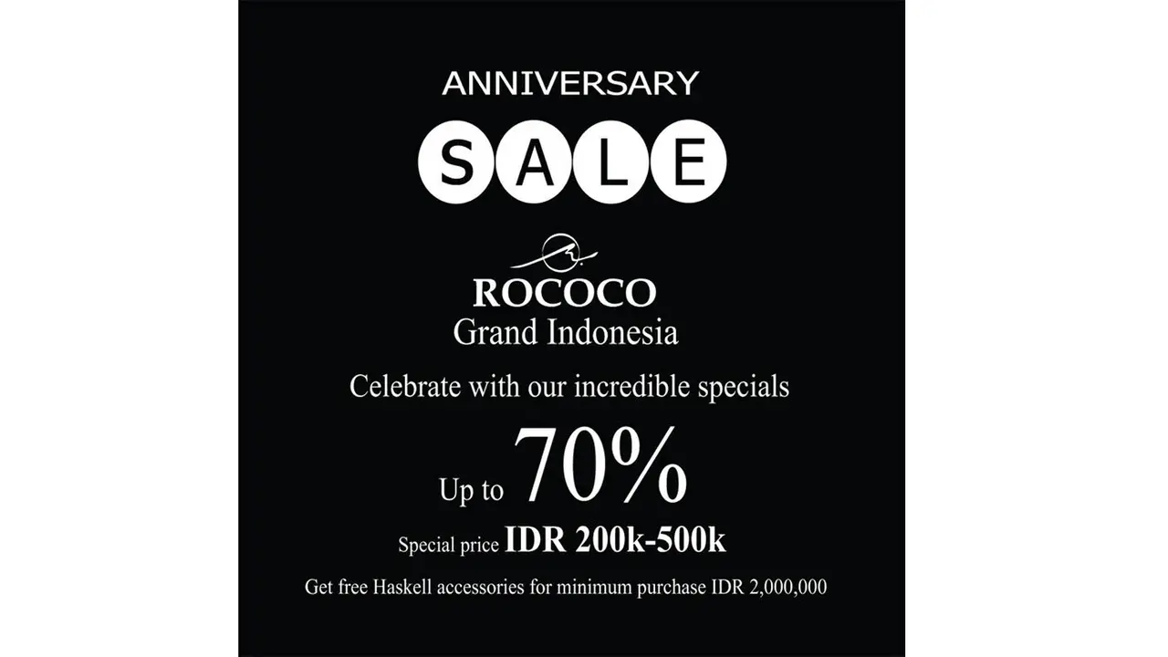 Rococo Gelar Anniversary Sale, Diskon Hingga 70 Persen
