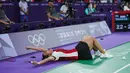 Gregoria Mariska Tunjung menjadi satu-satunya wakil Indonesia yang tersisa di cabor bulu tangkis Olimpiade Paris 2024 berkat kemenangan dramatis tiga set (21-4, 8-21 dan 23-21) atas tunggal putri Korea Selatan, Kim Ga-eun pada babak 16 besar di Porte de la Chapelle Arena, Paris, Kamis (1/8/2024) malam waktu Prancis atau Jumat (2/8/2024) dini hari WIB. Satu wakil Indonesia lainnya di ganda putra, Fajar Alfian/Muhammad Rian Ardianto tersingkir di babak perempatfinal usai kalah dari unggulan pertama asal China, Liang Wei Keng/Wang Chang. (Dok. NOC Indonesia/Naif Muhammad Al'as)