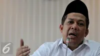 Fahri Hamzah memberikan keterangan pers terkait pemecetan dirinya (Liputan6.com/Johan Tallo)