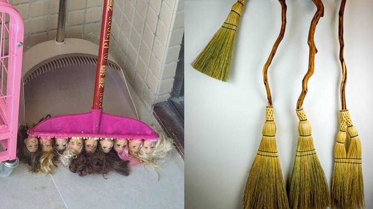 6 Potret Sapu dengan Bentuk Nyeleneh, Ada yang Terbuat dari Boneka