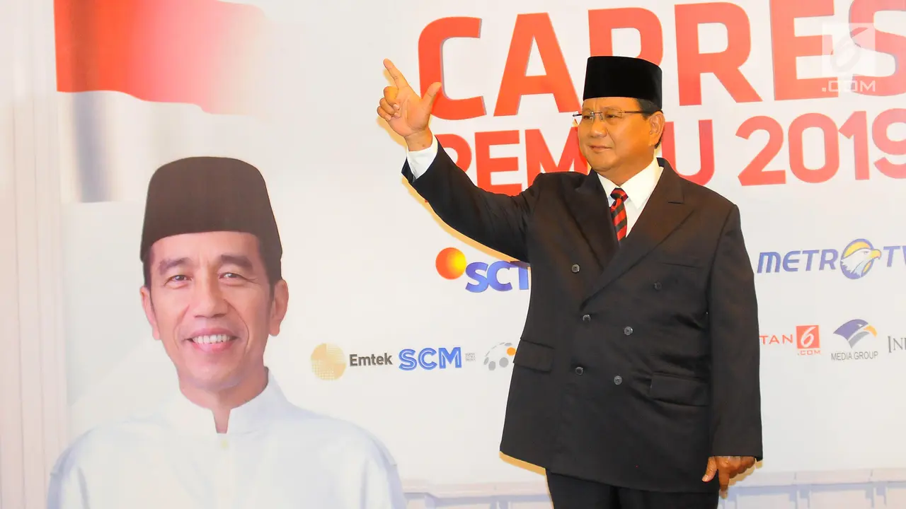 Tiba Lebih Awal, Prabowo Sapa Wartawan di Lokasi Debat Keempat Pilpres 2019