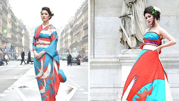 10 Potret Pengantin Jepang Kenakan Gaun dengan Memakai Kimono