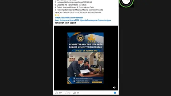 Ragam Hoaks CPNS 2026, dari Link Pendaftaran hingga Video Pengumuman