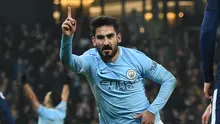 Gelandang Manchester City, Ilkay Gundogan, tak menyangka bisa dengan mudahnya membobol gawang Tottenham Hotspur dalam pertandingan Premier League 2017-2018. (AFP/Oli Scarff)