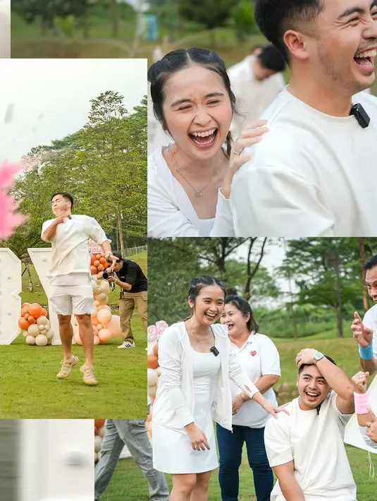 Gritte Agatha tampil kasual chic dengan dress di atas lutut berwarna putih ditumpuknya mengenakan jaket yang juga berwarna putih, serta padu padan sneakers putih. [Foto: Instagram/gritteagathaa]