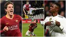 Berikut ini pesepakbola muda yang mampu mencuri perhatian dunia. Diantaranya, Nicolo Zaniolo, Vinicius Junior dan Frenkie de Jong. (Foto Kolase AP dan AFP)