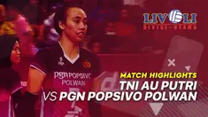 Berita video highlights kemenangan PGN Popsivo Polwan yang meraih kemenangan 3-1 atas TNI AU di Livoli 2019, Jumat (18/10/2019).