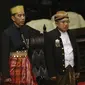 Presiden Joko Widodo (Jokowi) dan Wakil Presiden Jusuf Kalla pada Sidang Tahunan MPR di kompleks Parlemen, Senayan, Jakarta, Rabu (16/8). Sidang tersebut beragendakan mendengar pidato Presiden Joko Widodo selaku Kepala Negara. (Liputan6.com/Johan Tallo)