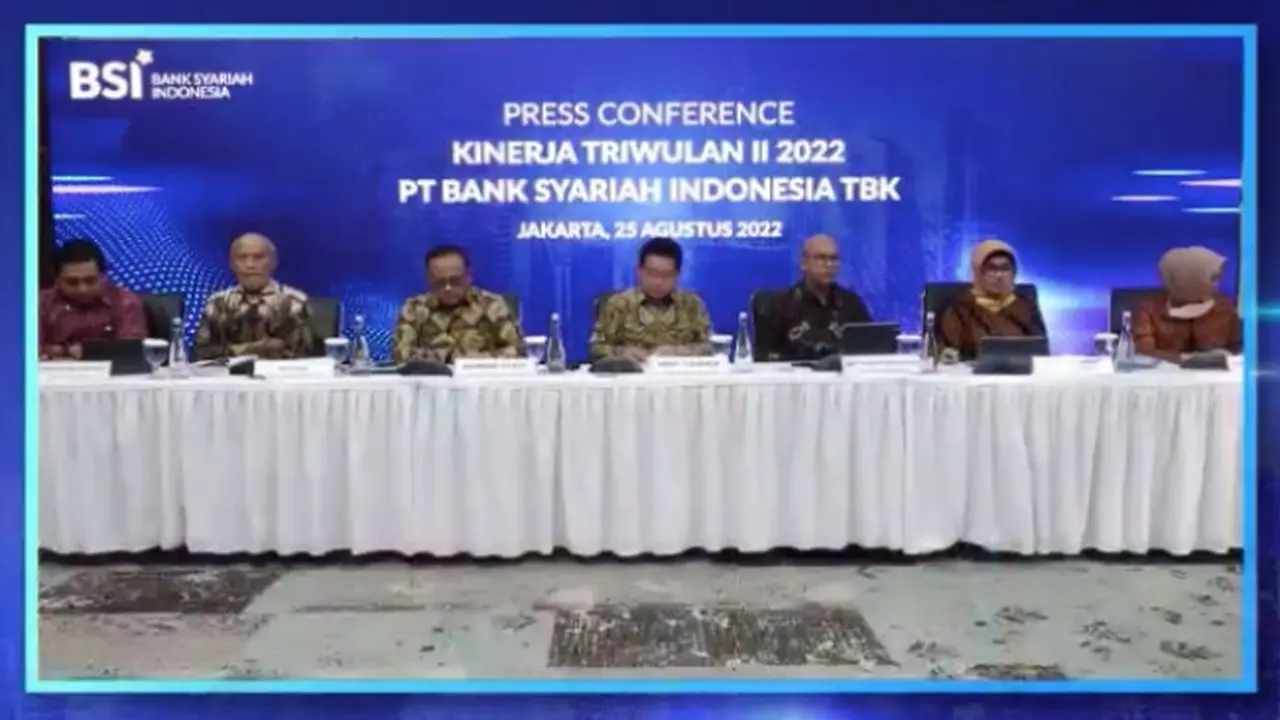 Konferensi pers PT Bank Syariah Indonesia Tbk (BRIS), Kamis (25/8/2022) (Foto: tangkapan layar/Pipit I.R)