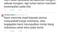 Bek Tengah Timnas Indonesia Hanzamu Yama (twitter.com/hanzamuyama)