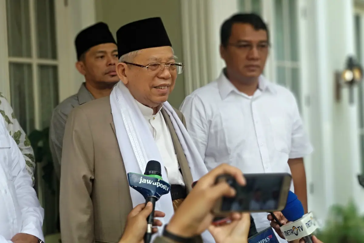 Cawapres Ma'ruf Amin di kediamannya, Jalan Situbondo, Jakarta, Senin (7/1/2019).