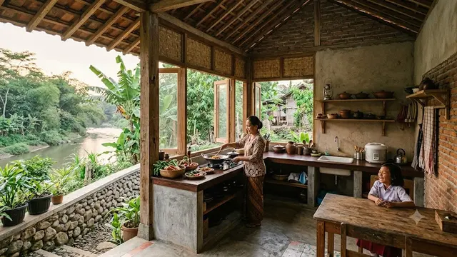 Desain Dapur Rumah Dekat Sungai Anti Longsor