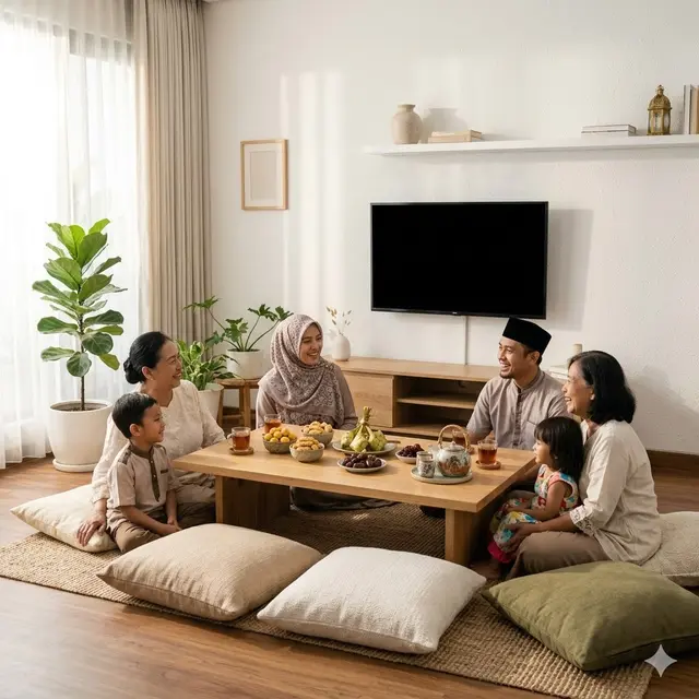 Model Ruang TV Kecil Lesehan