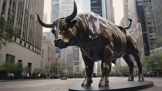 Ilustrasi wall street (Foto dari AI)