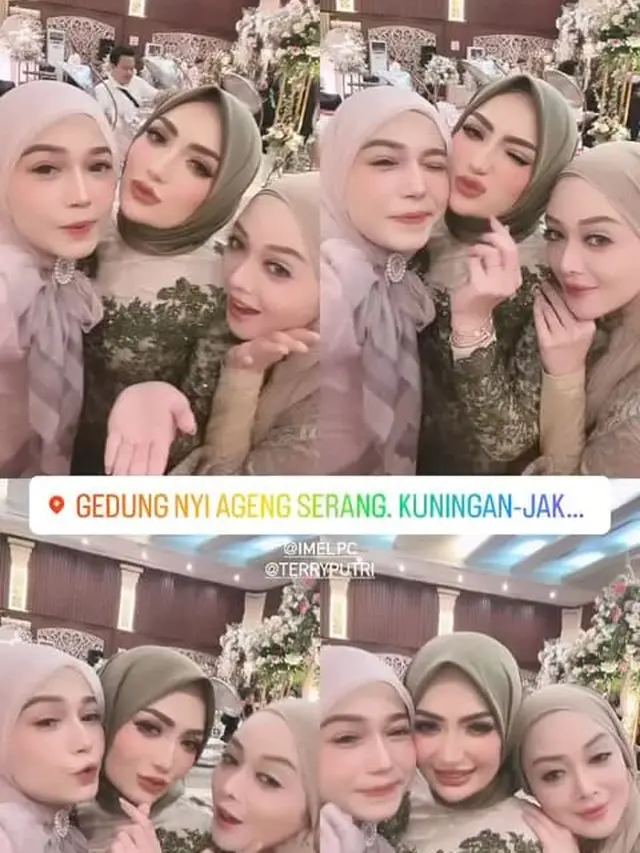 7 Potret Imel PC dalam Pernikahan Sang Adik, Tampil Menawan dengan Kebaya Hijau