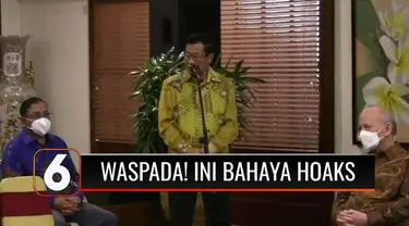 Penyebaran hoaks sangat berbahaya bagi kehidupan berbangsa dan bernegara. Mantan Menhub Agum Gumelar, mengingatkan masyarakat untuk bijak pada informasi yang akurat dan dewasa dalam menyikapi sebuah informasi.