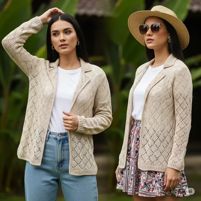 Blazer Rajutan Breathable & Tekstural